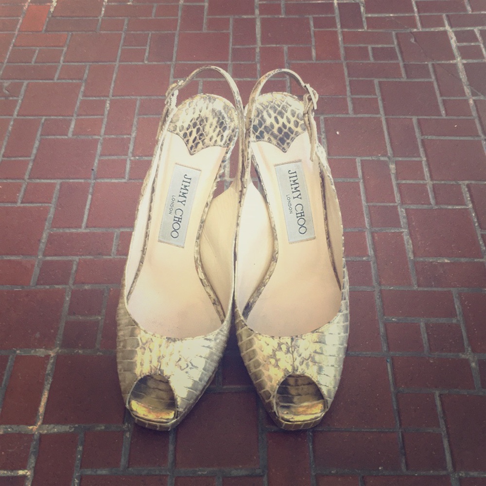 Jimmy Choo gold “Clue” slingback!